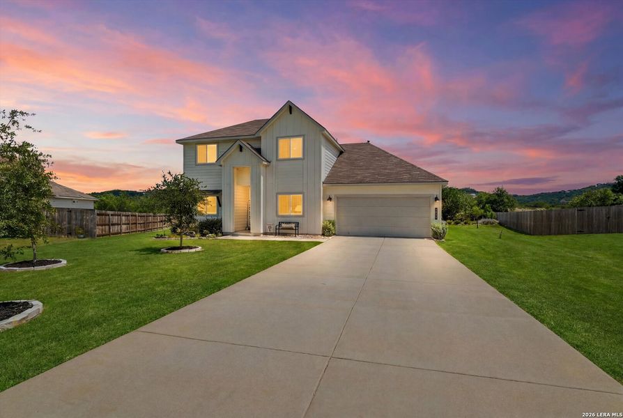 Front exterior of a new home in Copper Canyon, Bulverde, TX, highlighting curb appeal (Image 23).