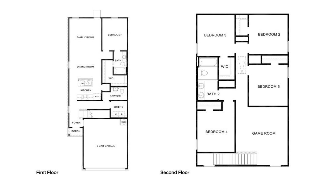 2D floor plan layout for the Plan by D.R. Horton in Hickory Ridge, Elmendorf, TX (Image 3).