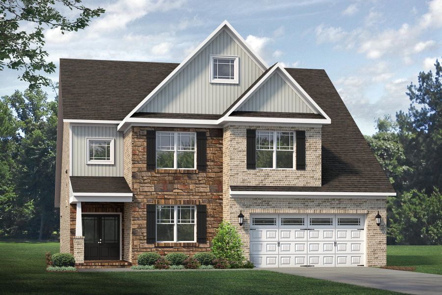 Representative exterior photo of a completed home built from the Hampton by Keystone Homes NC in Preserve at Carriage Cove, Oak Ridge, NC (Image 35).