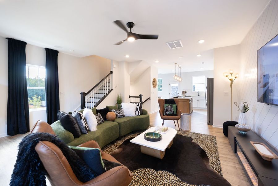 Representative furnished interior of a home built from the Myka TH by True Homes in Village at Reedy Creek Townhomes, Charlotte (Image 8).