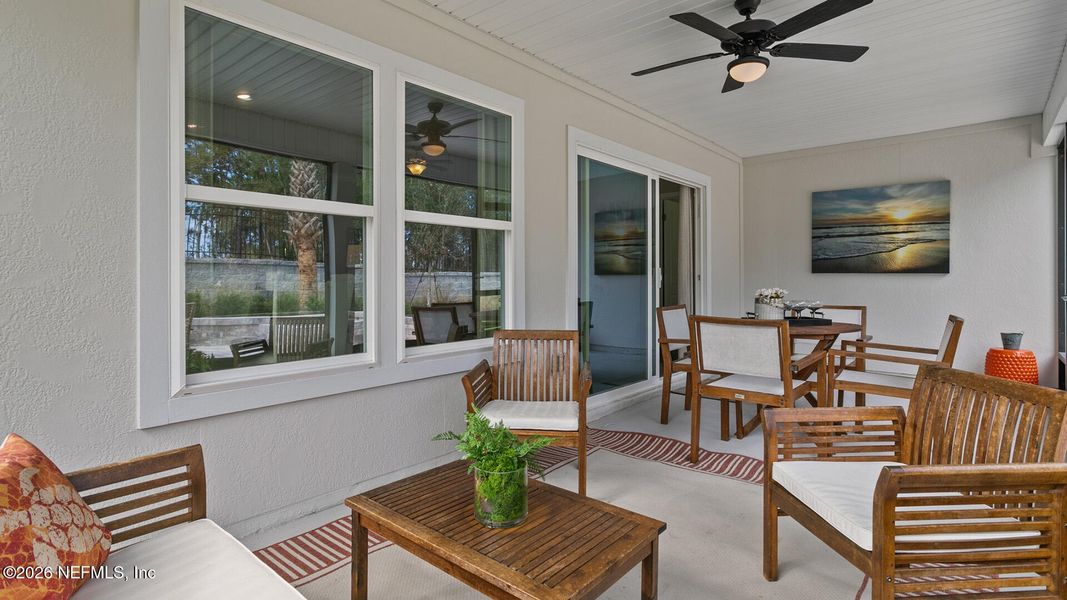 Exterior details and patio area of a home in Sawmill Branch, Palm Coast (Image 28).