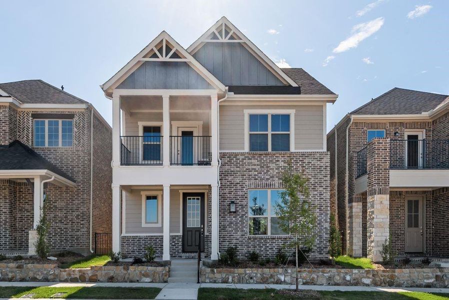 Front exterior of a new home in Bayside, Rowlett, TX, highlighting curb appeal (Image 21).