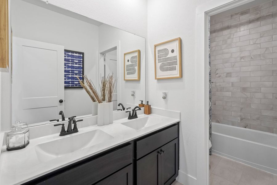 Furnished interior view inside a new home in Bridgeland, Cypress (Image 46).