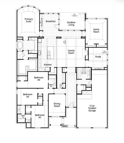 2D floor plan layout for the 292 Plan by Highland Homes in The Parks at Wilson Creek: 74ft. lots, Celina, TX (Image 3). 2D floor plan layout for the 292 Plan by Highland Homes in The Parks at Wilson Creek: 74ft. lots, Celina, TX (Image 3).