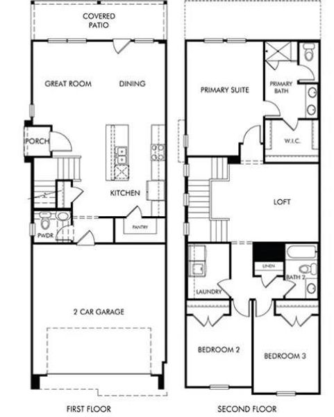 2D floor plan layout of this home in Kemah Crossing - City Series, Kemah, TX (Image 4).