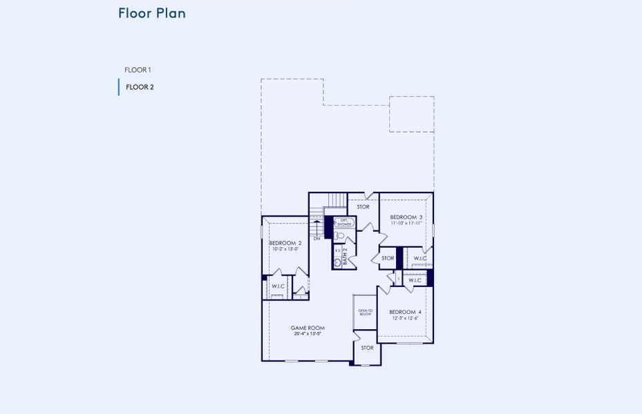 2D floor plan layout of this home in Crescent Bluff, Georgetown, TX (Image 6).