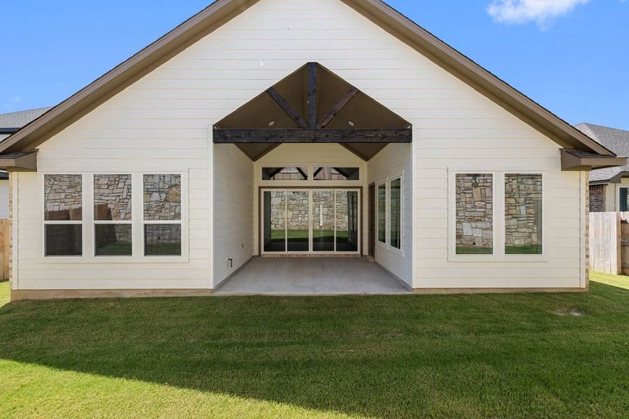 Exterior details and patio area of a home in Lariat, Liberty Hill (Image 24). Exterior details and patio area of a home in Lariat, Liberty Hill (Image 24).