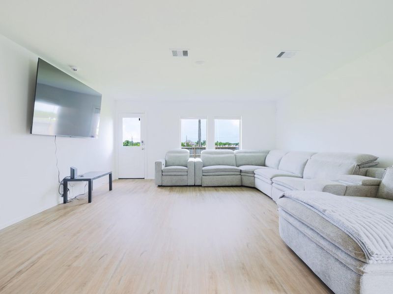 Furnished interior view inside a new home in Sterling Point at Baytown Crossings: Watermill Collection, Baytown (Image 5). Furnished interior view inside a new home in Sterling Point at Baytown Crossings: Watermill Collection, Baytown (Image 5).