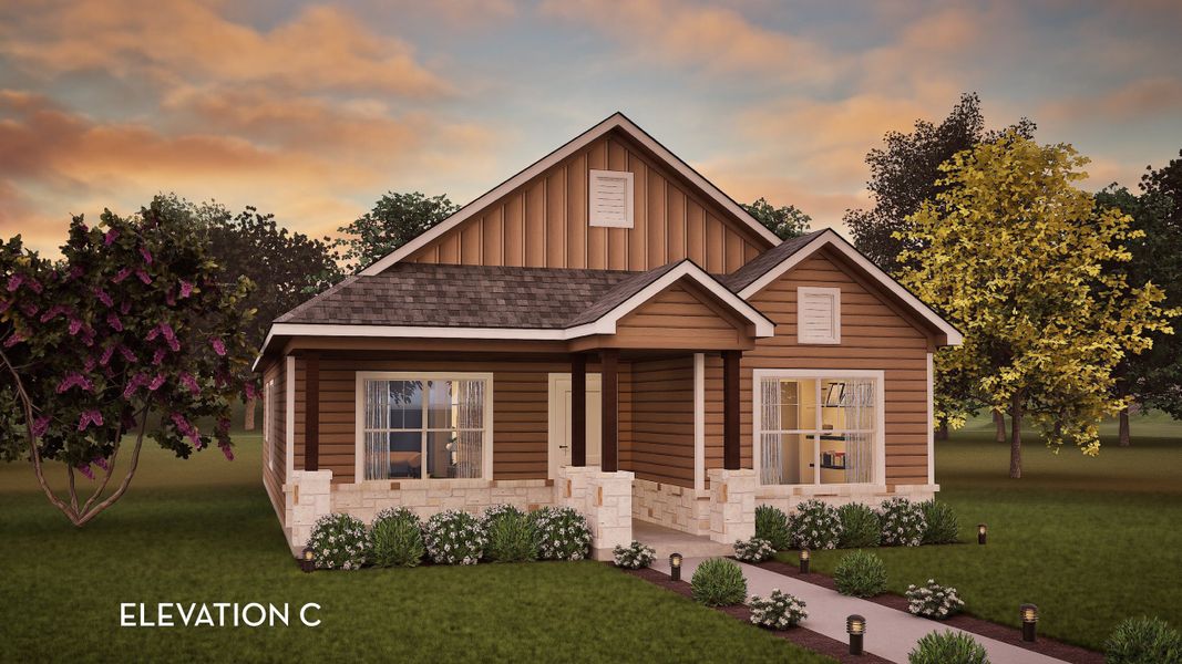 Representative exterior photo of a completed home built from the Emerald by CastleRock Communities in Brooklands, Hutto, TX (Image 13).