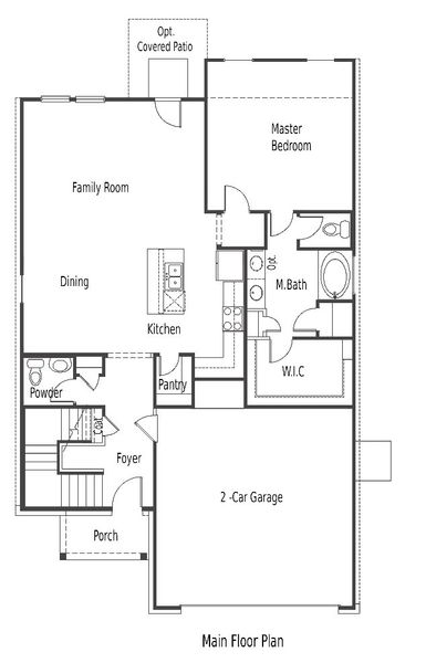 2D floor plan layout for the Redbud by View Homes in Weston Oaks, San Antonio, TX (Image 4).