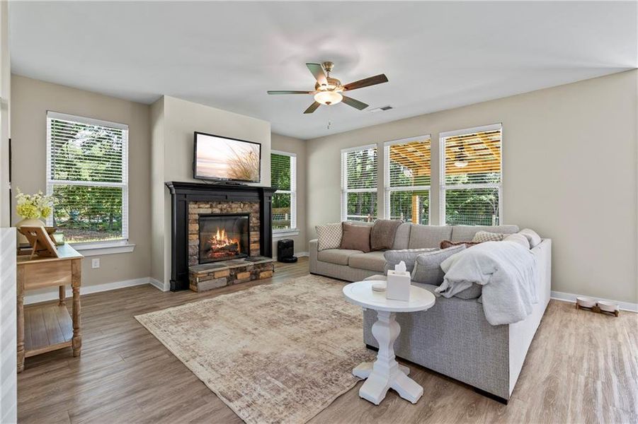 Furnished interior view inside a new home in Crossing Creeks, Monroe (Image 9). Furnished interior view inside a new home in Crossing Creeks, Monroe (Image 9).
