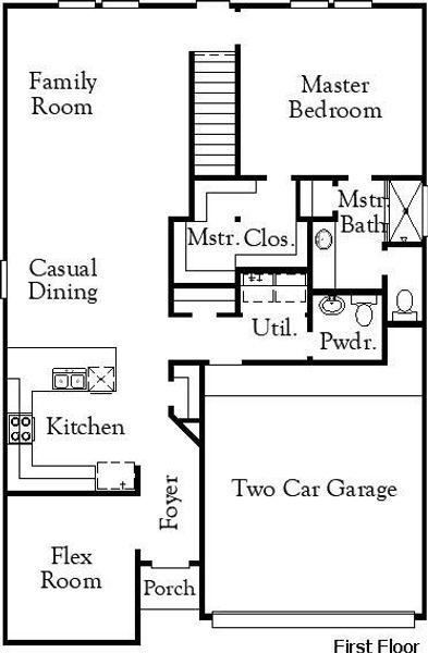 2D floor plan layout of this home in Windrose Green, Angleton, TX (Image 3).