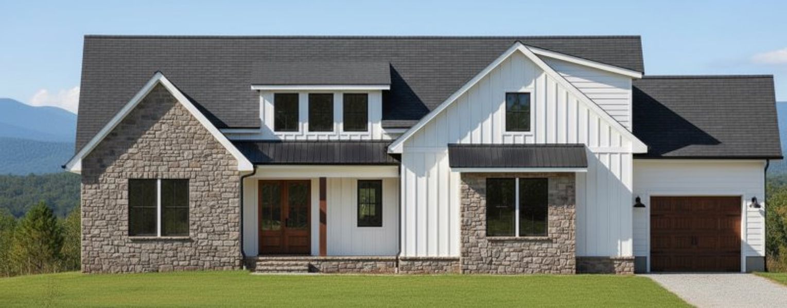 Representative exterior photo of a completed home built from the Fairview by Riverstone Construction, LLC in Jasper Highlands, Guild, TN (Image 2). Representative exterior photo of a completed home built from the Fairview by Riverstone Construction, LLC in Jasper Highlands, Guild, TN (Image 2).