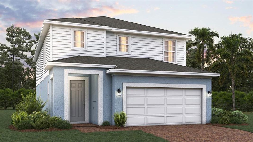 Front exterior of a new home in Ridgeview, Clermont, FL, highlighting curb appeal (Image 1). Front exterior of a new home in Ridgeview, Clermont, FL, highlighting curb appeal (Image 1).