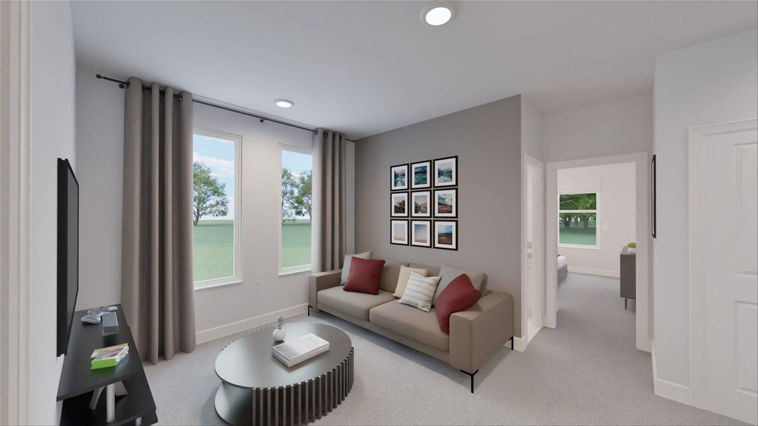 Furnished interior view inside a new home in The Highlands, Porter (Image 27).