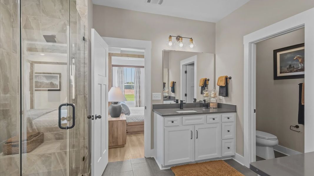 Representative furnished interior of a home built from the Kendrick by DRB Homes in Kayfield at Midway, Anderson (Image 24).