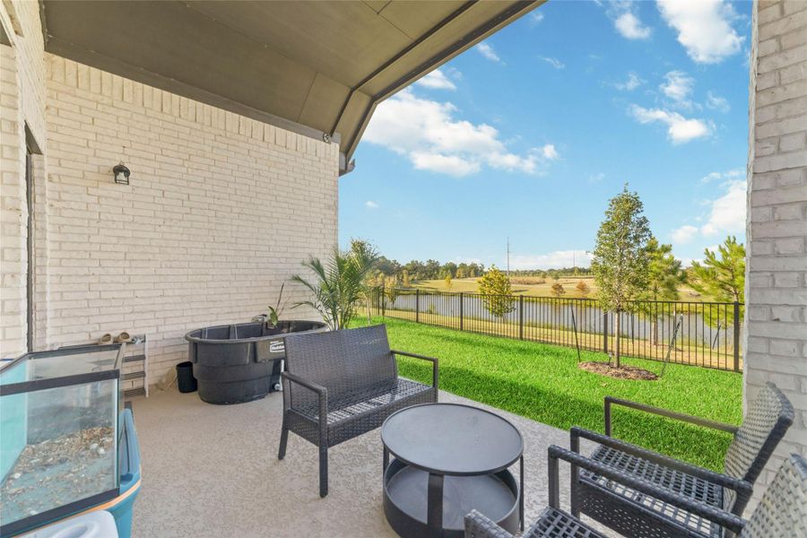 Exterior details and patio area of a home in Bridgeland 45's, Cypress (Image 4).