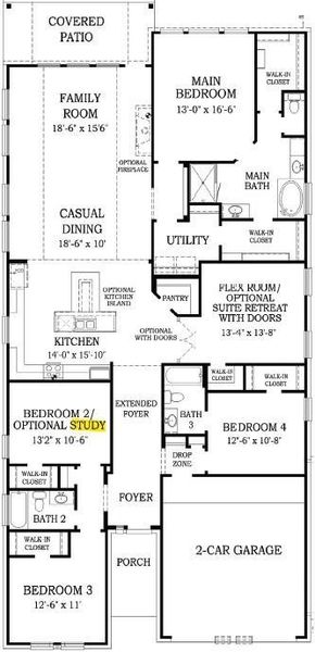 2D floor plan layout of this home in Artavia, Conroe, TX (Image 5).