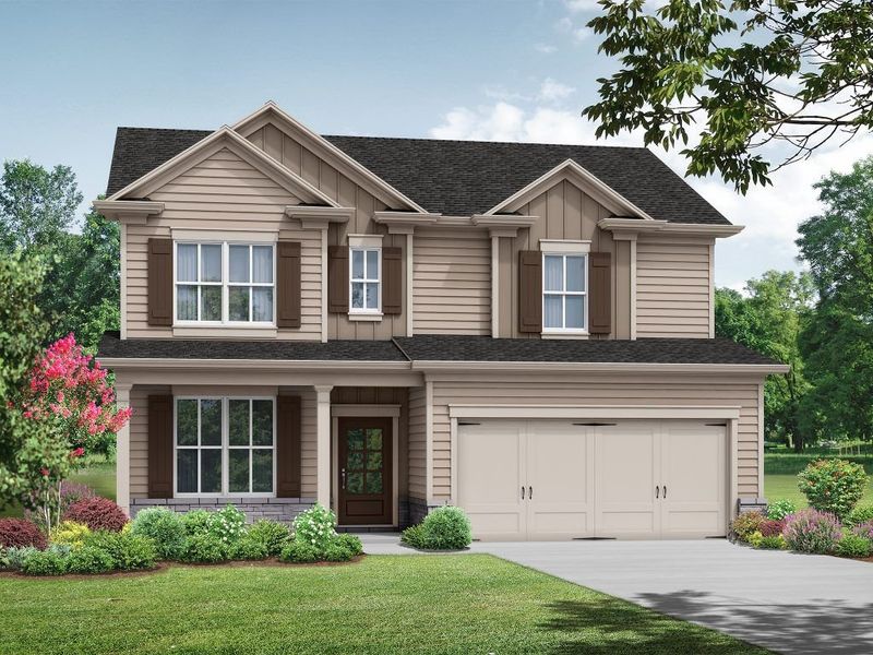 2D floor plan layout for the The Windhurst by My Home Communities in Westlyn, Winder, GA (Image 2).