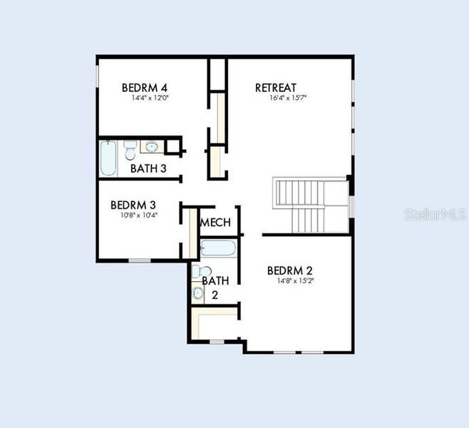 2D floor plan layout of this home in , Clermont, FL (Image 3).