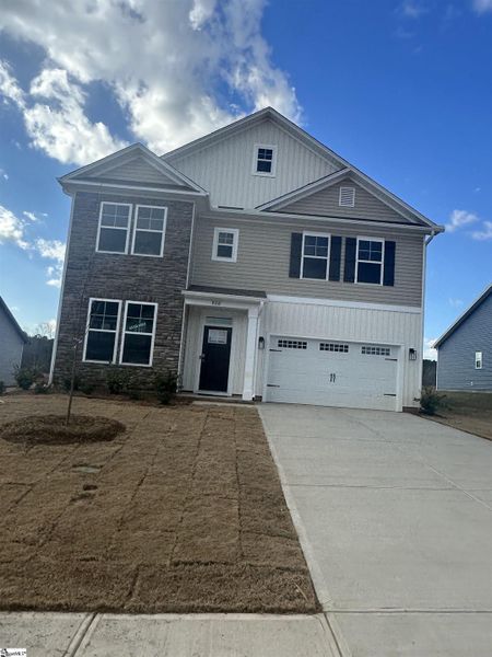 Front exterior of a new home in Shiloh Trail, Wellford, SC, highlighting curb appeal (Image 22).