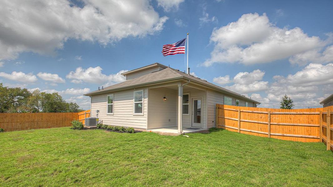 Exterior details and patio area of a home in Southgrove, Kyle (Image 4).
