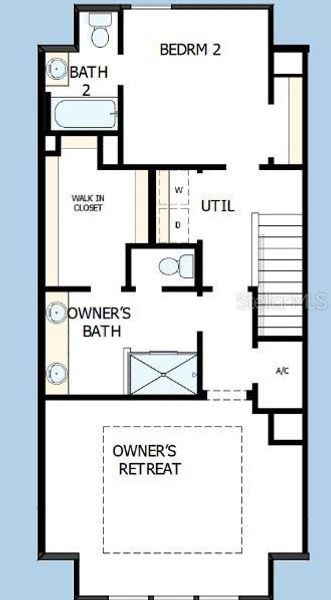 2D floor plan layout of this home in Apex at Seminole Heights, Tampa, FL (Image 5). 2D floor plan layout of this home in Apex at Seminole Heights, Tampa, FL (Image 5).