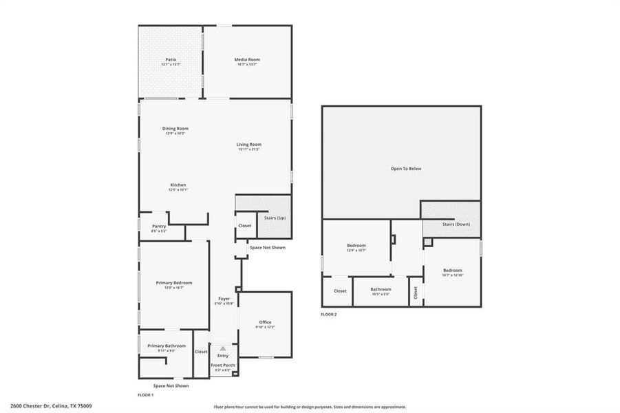 2D floor plan layout of this home in Cambridge Crossing, Celina, TX (Image 6).