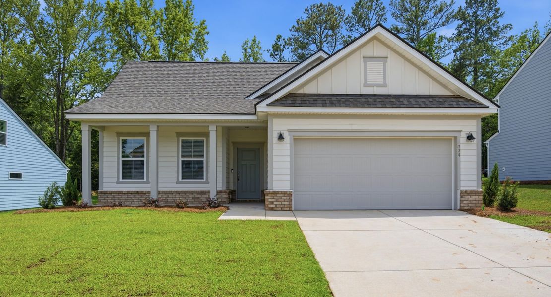 Front exterior of a new home in Carriage Estates, Lexington, SC, highlighting curb appeal (Image 17). Front exterior of a new home in Carriage Estates, Lexington, SC, highlighting curb appeal (Image 17).