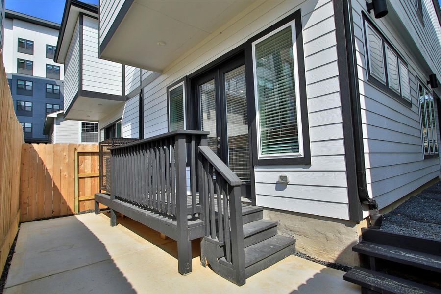 Exterior details and patio area of a home in Shady Acres, Houston (Image 2). Exterior details and patio area of a home in Shady Acres, Houston (Image 2).