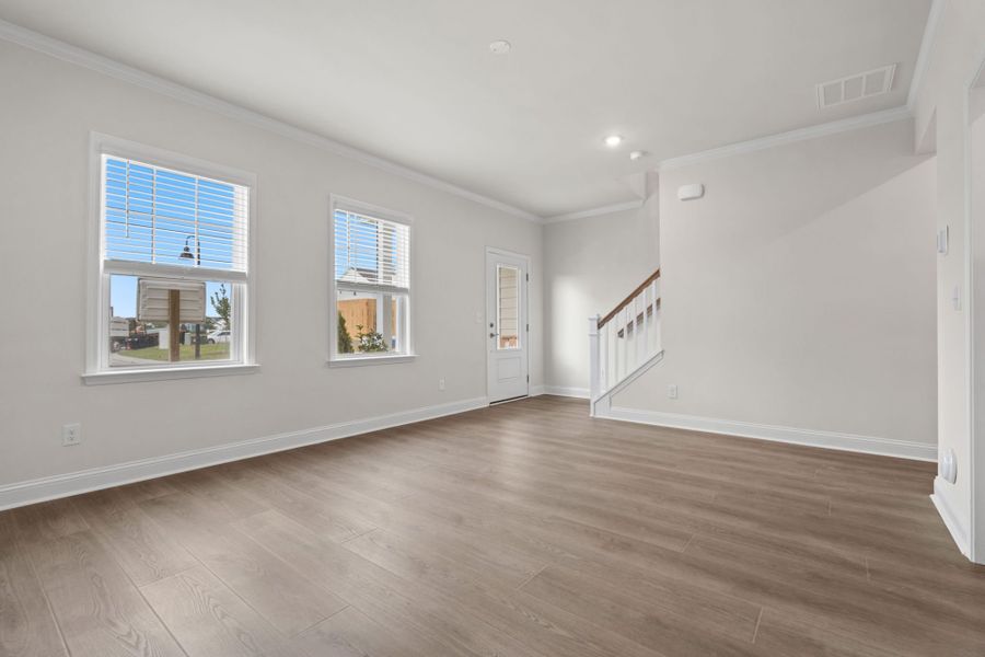 Spacious, unfurnished interior of a new home in Lakeside Townes at Riverlights, Wilmington (Image 23). Spacious, unfurnished interior of a new home in Lakeside Townes at Riverlights, Wilmington (Image 23).