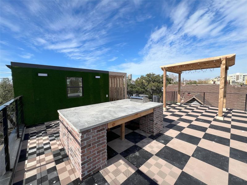 Exterior details and patio area of a home in , Houston (Image 10). Exterior details and patio area of a home in , Houston (Image 10).