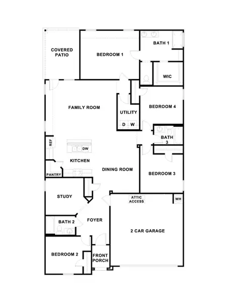 2D floor plan layout for the The Lakeway by D.R. Horton in Hansford, Lockhart, TX (Image 69). 2D floor plan layout for the The Lakeway by D.R. Horton in Hansford, Lockhart, TX (Image 69).