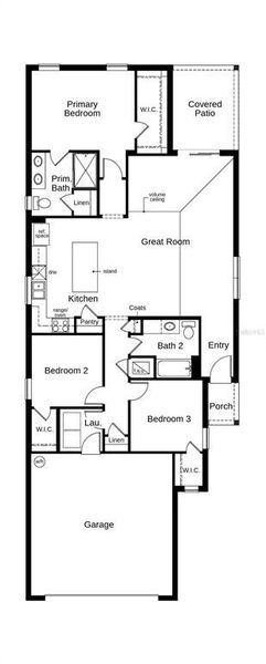 2D floor plan layout of this home in Hillside at Mount Dora, Mount Dora, FL (Image 4).