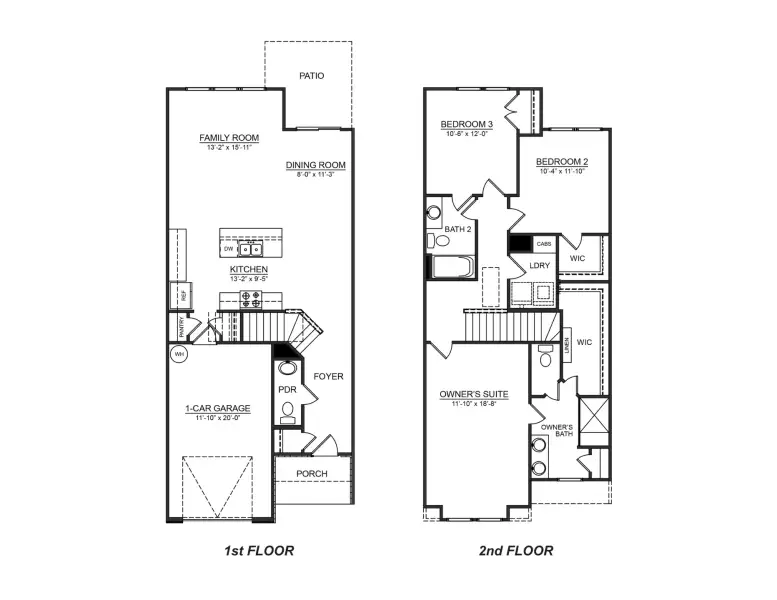 2D floor plan layout for the Lansing by D.R. Horton in Ashmore Hills, Mauldin, SC (Image 4).