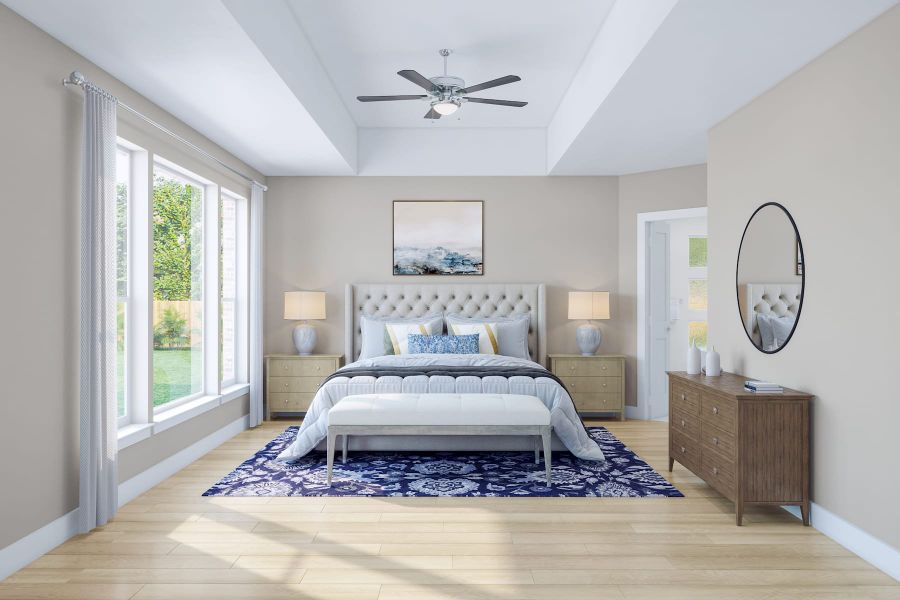 Representative furnished interior of a home built from the Trieste by Tri Pointe Homes in Woodson’s Reserve, Spring (Image 15).