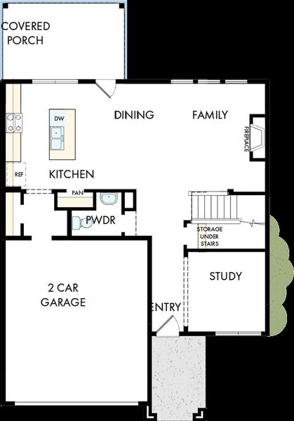 2D floor plan layout of this home in Serenity - The Cottage Collection, Fuquay Varina, NC (Image 2). 2D floor plan layout of this home in Serenity - The Cottage Collection, Fuquay Varina, NC (Image 2).