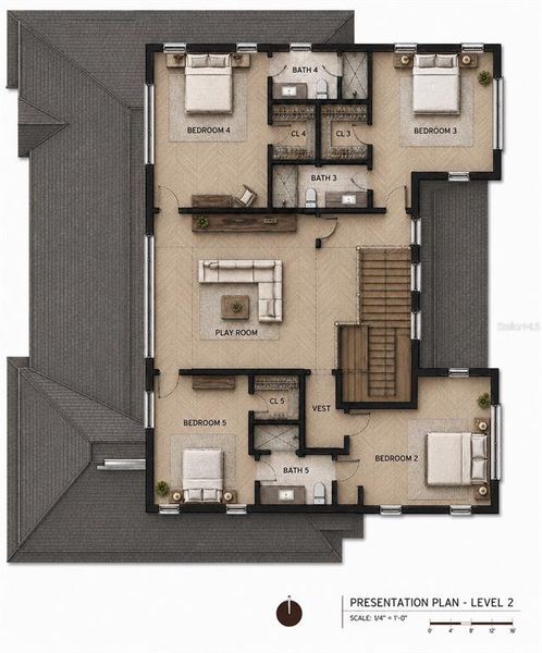 2D floor plan layout of this home in , Winter Park, FL (Image 5). 2D floor plan layout of this home in , Winter Park, FL (Image 5).