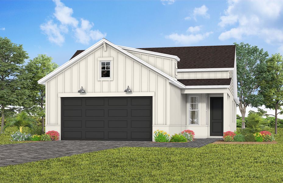 Representative exterior photo of a completed home built from the Compass by Del Webb in Del Webb Lakehaven, Clermont, FL (Image 14).