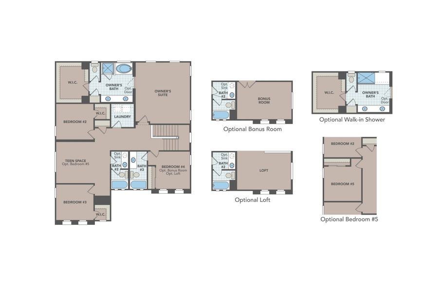 2D floor plan layout for the San Marino by Brightland Homes in The Lakes at Rancho El Dorado, Maricopa, AZ (Image 4). 2D floor plan layout for the San Marino by Brightland Homes in The Lakes at Rancho El Dorado, Maricopa, AZ (Image 4).