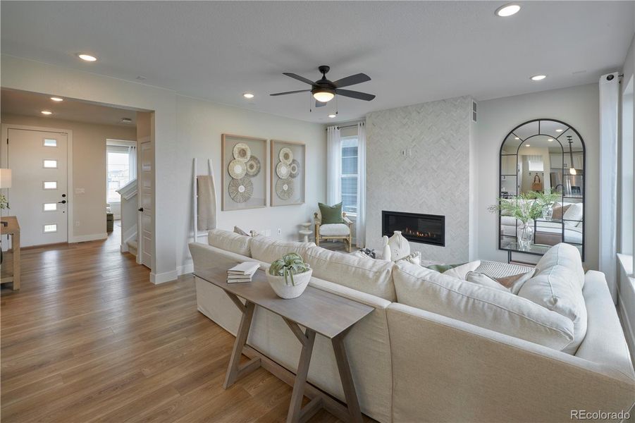Furnished interior view inside a new home in The Aurora Highlands, Aurora (Image 6).