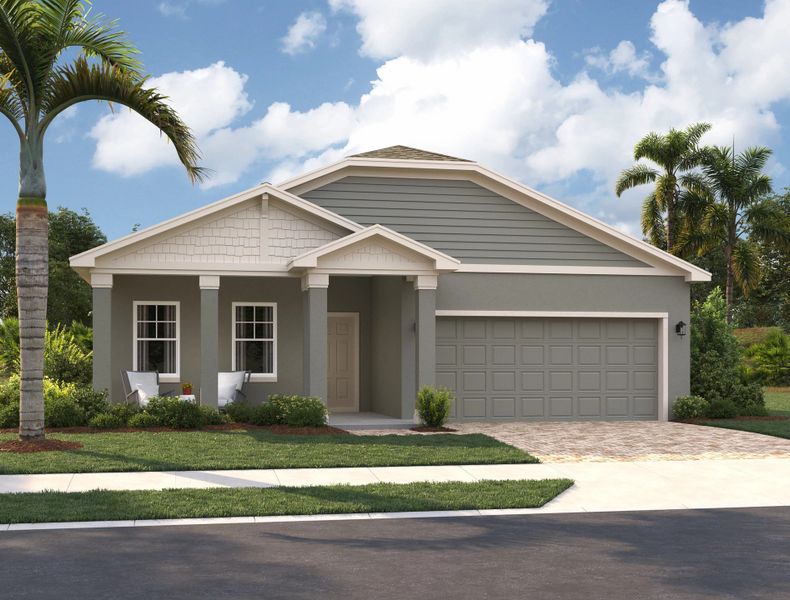 Representative exterior photo of a completed home built from the Badland by Ashton Woods in Catamaran Cove Traditional, Rockledge, FL (Image 16).