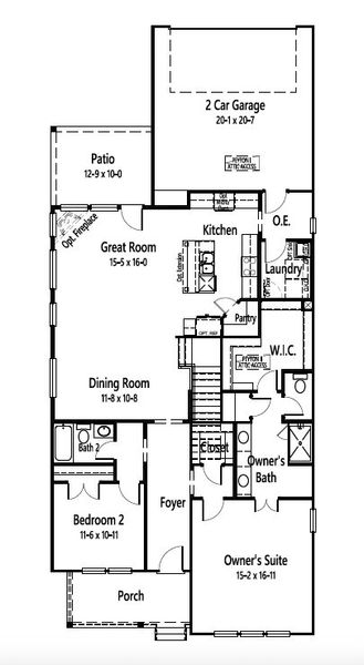 2D floor plan layout for the Peyton by Cambridge Homes in Lake Park, Rowlett, TX (Image 6).
