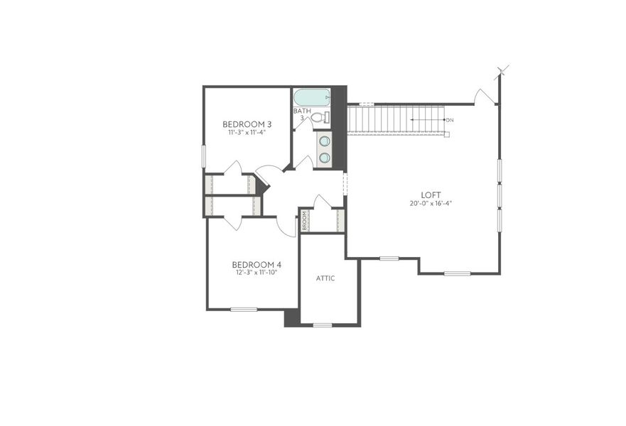 2D floor plan layout for the Wren by Tri Pointe Homes in Oakhill Reserve, Tomball, TX (Image 5).