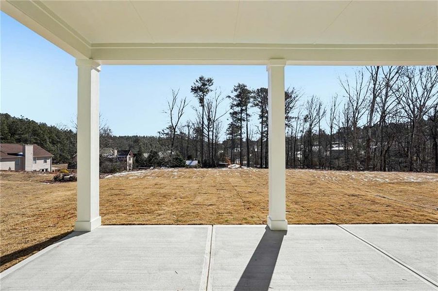 Exterior details and patio area of a home in Arbors at Richland Creek, Buford (Image 4). Exterior details and patio area of a home in Arbors at Richland Creek, Buford (Image 4).
