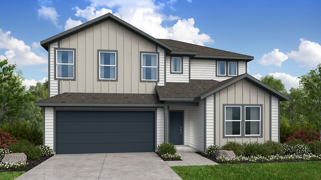 Representative exterior photo of a completed home built from the Warbler by Taylor Morrison in Longview 50s, Del Valle, TX (Image 5).