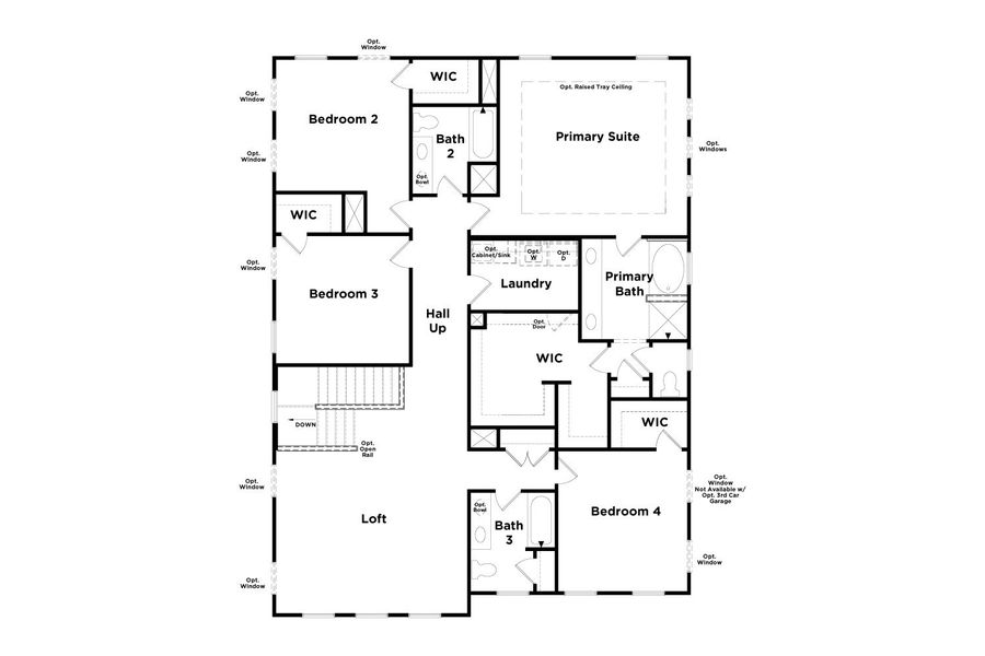 2D floor plan layout for the Briar Creek by DRB Homes in Hamilton Lakes, Loganville, GA (Image 4).