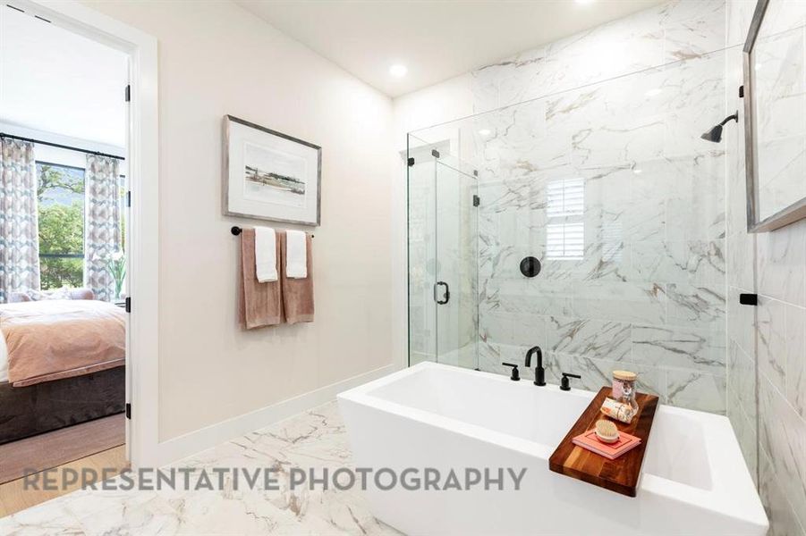 Furnished interior view inside a new home in Mosaic: 60ft. lots, Celina (Image 19).