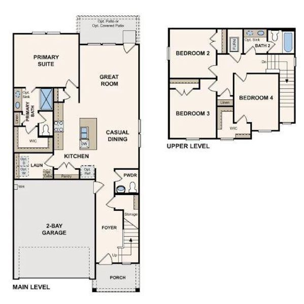 2D floor plan layout of this home in Riverwood Ranch, Angleton, TX (Image 3).