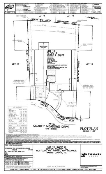 The total size of the lot is 10,785 sqft.